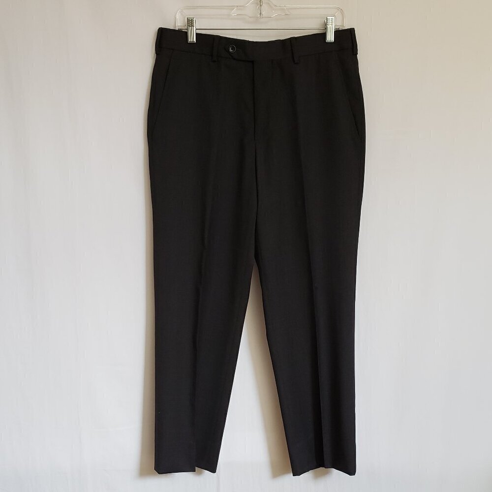 Brooks Brothers " Fitzgerald" Mens Black Wool Dress Pants. Size 34
